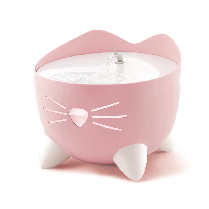 Catit PIXI Fountain Light Pink – 2L Cat Water Fountain with Triple Filtration