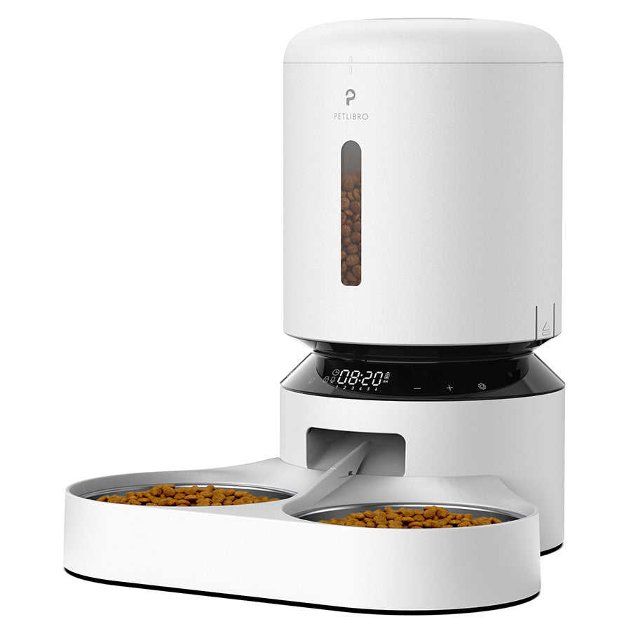 Petlibro Dual Granary Automatic Cat & Dog Food Tray Feeder – White 5L