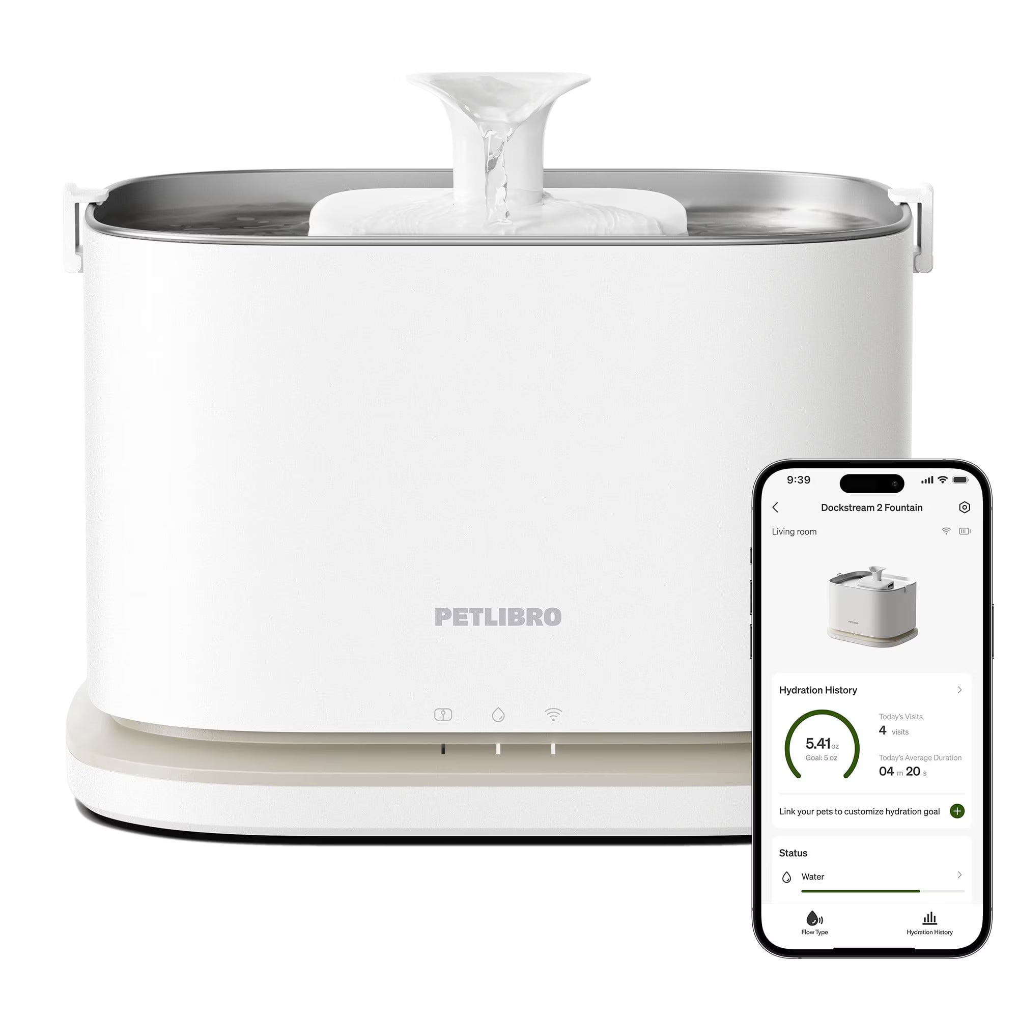 Petlibro Dockstream 2 Smart Fountain – 3L Smart Pet Water Fountain for Cats & Dogs